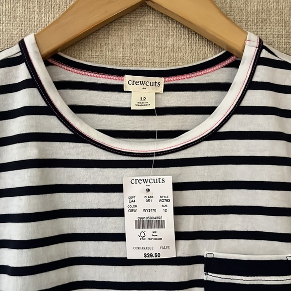 Crewcuts cotton girls lounge dress size 12. Navy and white. - Picture 3 of 4